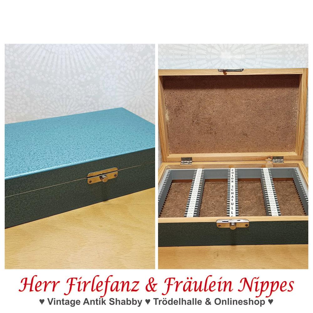 Vintage Dia Kisten aus Holz